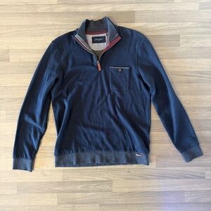 Ted Baker quarter zip sweater size 4 (mens large), navy blue business casual top